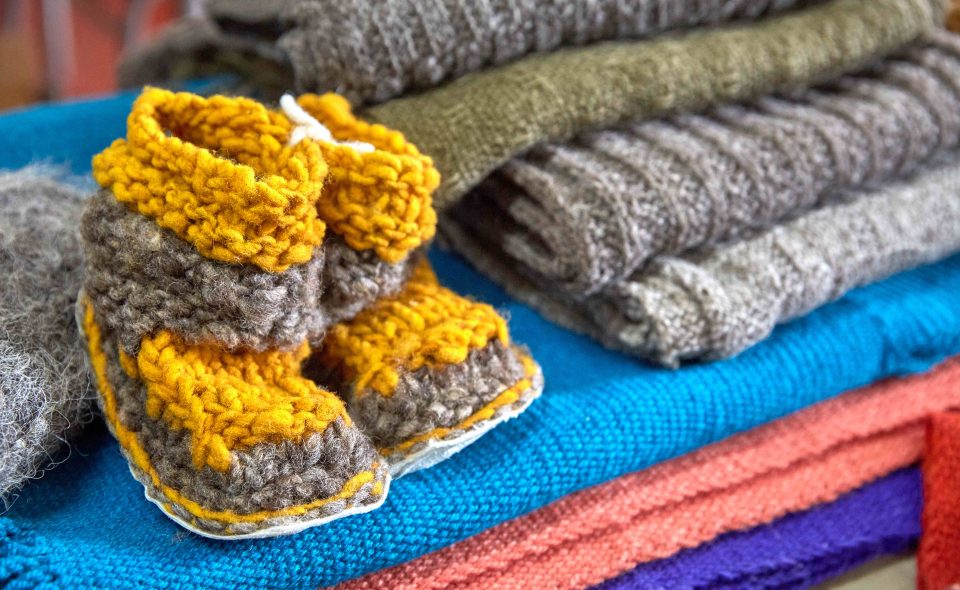 Frazadas y cobertores en calle