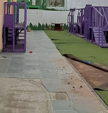 Jardín infantil: De cómo el temporal se llevó hasta el pasto