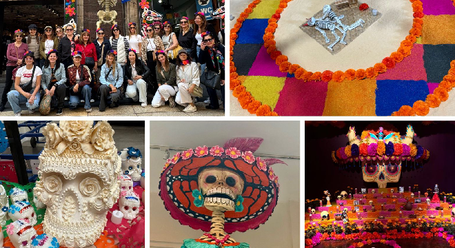 En estas fechas las calles de México se llenan de elementos alusivos al Día de los Muertos. Aquí variedad de altares en el centro histórico de Ciudad de México. (Fotos: @experimentacultura)